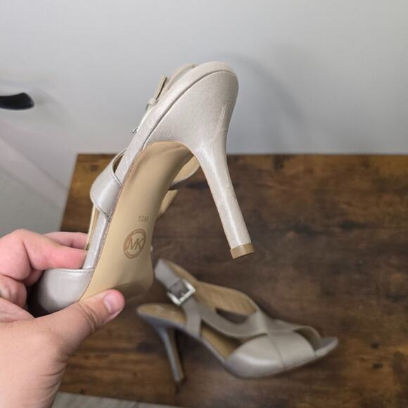 Michael Kors Becky Grey Strappy Stiletto in Pearl Size 10 - Picture 4 of 7